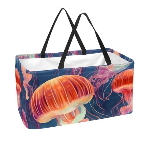 Large Rectangular Baskets For Storage Colorful Jellyfish Pattern