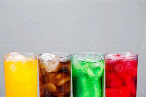 Soft Drinks And Fruit Juice Mixed With Soda High In Sugar Have A