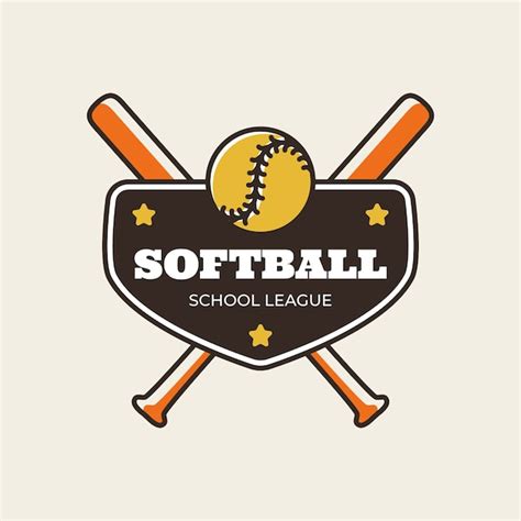 Softball Logo Design Kostenlose Vektor