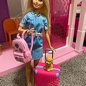 Barbie Dreamhouse Adventures Doll Accessories Travel Set With Blonde Fashion Doll Puppy