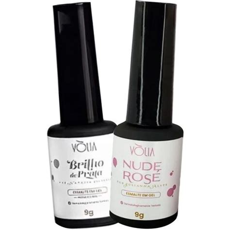 Esmalte Em Gel Brilho De Prata E Nude Ros G Volia Esmalte