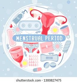 Menstrual Period Set Circle Shape Menstrual Stock Vector Royalty Free