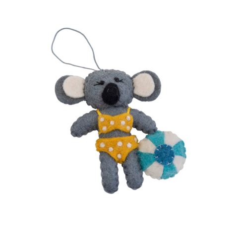 Christmas Koala In Yellow Bikini With Ball Etsy