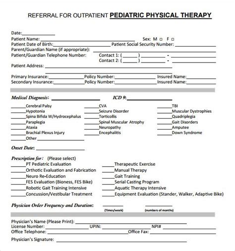 Physical Therapy Eval Template