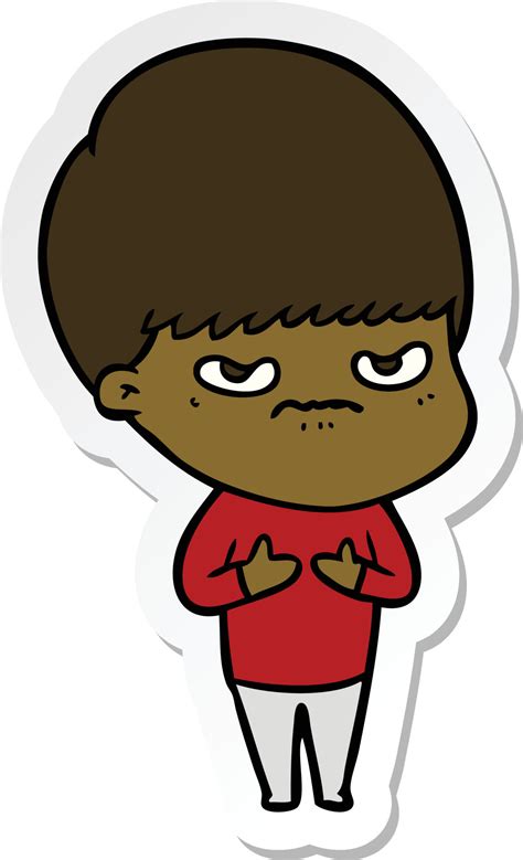 sticker of a cartoon boy 11283584 Vector Art at Vecteezy