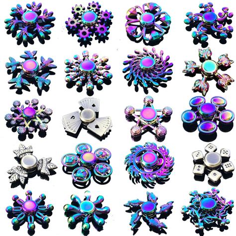 Rainbow Fidget Metal Spinner Colorful Finger Spinners High Speed Hand