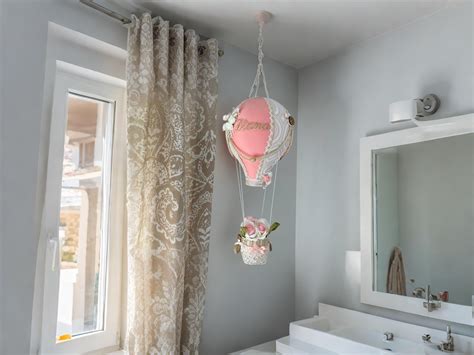 Personalized Big Hot Air Balloon Name Embroidery Nursery Balloon Pastel Color Baby Shower