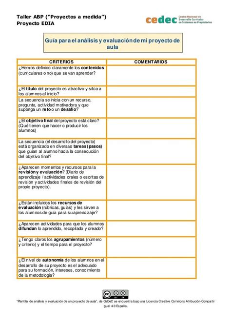 Guía Para El Análisis Y Evaluación De Mi Proyecto De Aula Proyectos