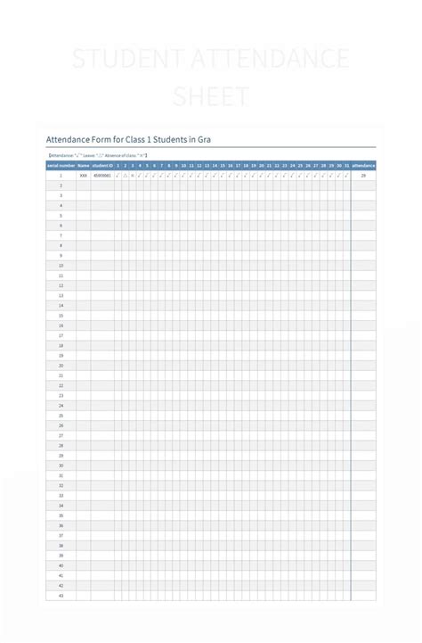 Free Student Attendance Templates For Google Sheets And Microsoft Excel ...