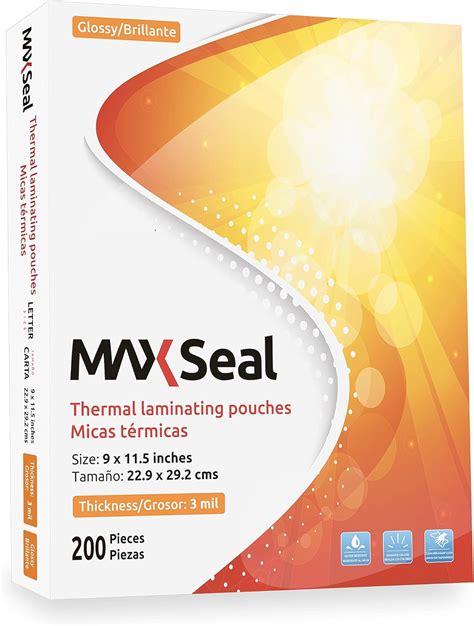 MICA TÉRMICA MAX Seal Carta 3 mil 200 pzs 22 9 X 29 2 cm Amazon