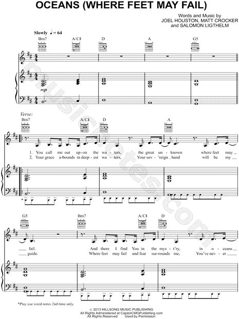 Oceans Hillsong United Chords Sheet And Chords Collection