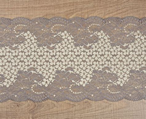 Taupe Stretch Lace Trim Lingerie Lace Wide Floral Elastic Etsy