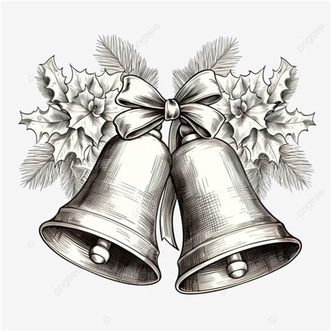 Christmas Bells Hand Drawing Illustration Vintage Engraved Style