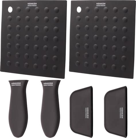 Amazon HOMKOM 6 Pack Silicone Hot Handle Pot Holder Silicone Mat Silicone Pad For Cast
