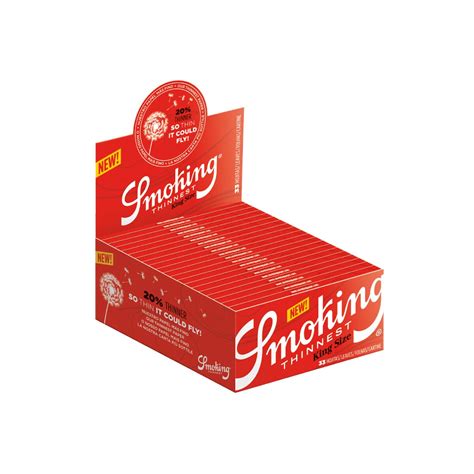 Smoking Thinnest King Size Slim Papers Box 50 Hefte á 33 Blatt 31 95