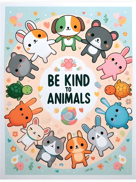 kind  animals cute cartoon animal friends design sticker