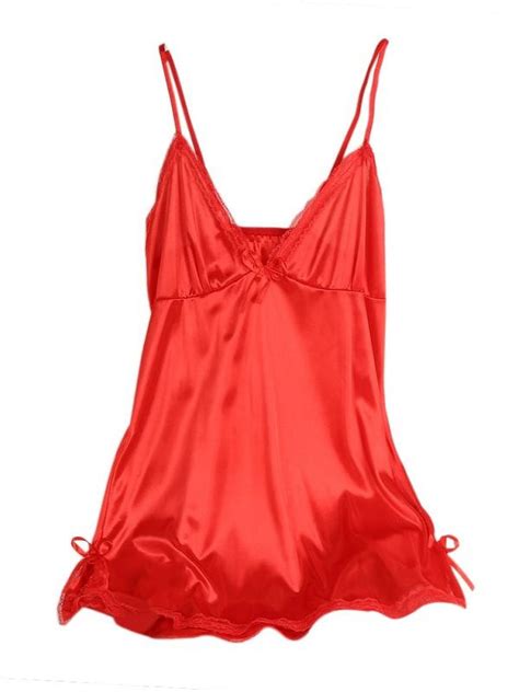 Sleepwear Sexy Lingerie Nightgown Lace Chemise Satin Slip Silk Negligee Nightie Bridal Babydoll