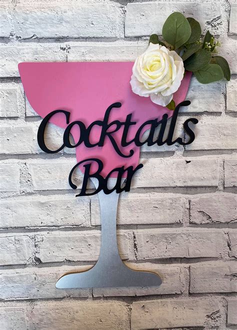 Wooden Cocktail Sign Cocktail Sign Outdoor Sign Home Bar Etsy Uk