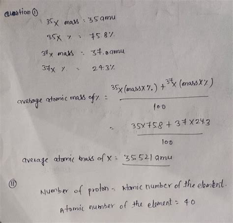 Solved An Element X Has Two Naturally Occurring Isotopes The