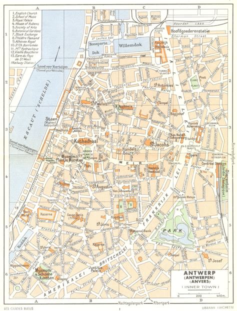 BELGIUM. Antwerp (Antwerpen) (Anvers) General plan 1950 old vintage map