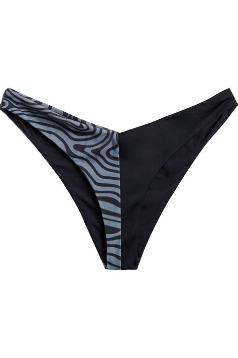 Buy Onia Onia Woman Chiara Printed Low Rise Bikini Briefs Black Size At 60 Off Editorialist