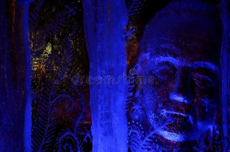 Blue Ice Sculpture - Old Man Stock Image - Image of cracked, acute ...