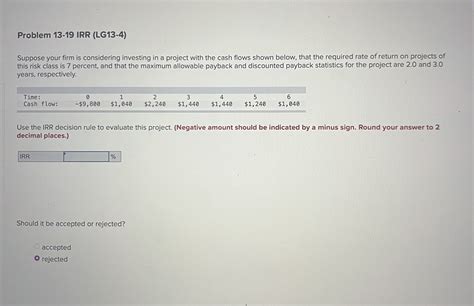solved problem   npv   normal cash flows lg  cheggcom