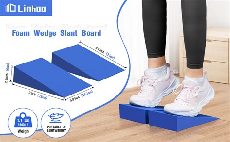 Linhoo Foam Wedge Slant Board 2 Pcs Update Calf Stretcher