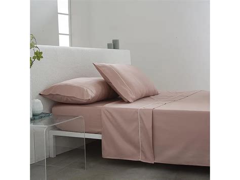 Juego de sábanas NUDE saten algodón hilos SALMON Cama