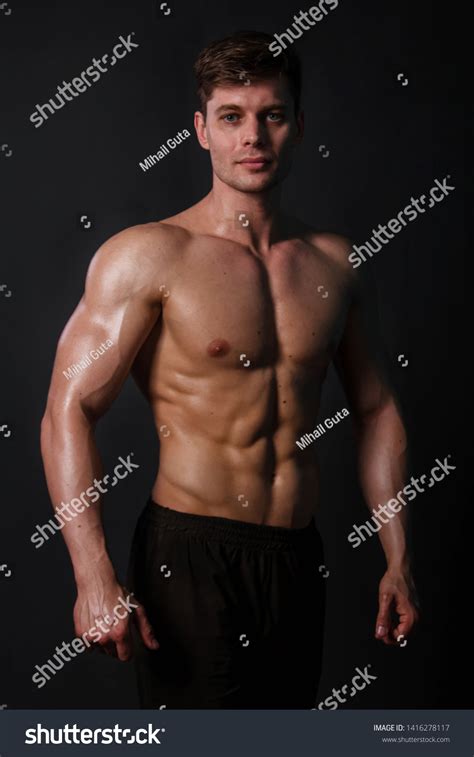 Muscular Bodybuilder Posing Naked Torso Against Stock Photo 1416278117 Shutterstock