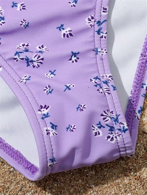 Ni As Floral Ba Ador Bikini Con Con Cord N Falda De Playa Moda De Mujer Shein M Xico