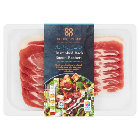 Co Op Irresistible Traditional Dry Cured Unsmoked Back Bacon 230g Co Op