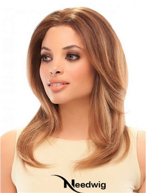 Auburn Shoulder Length Trendy Straight Without Bangs Lace Wigs