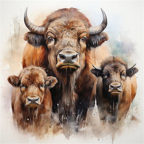 Buffalo Watercolor Creative Files Instant Digital Download - Etsy