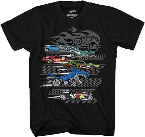Hot Wheels Playera de Manga Corta para niños Camisa de Coches Negro Large Amazon
