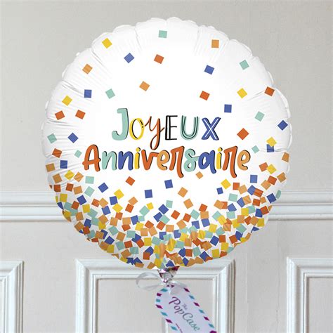 Ballon Cadeau Joyeux Anniversaire Confettis Livraison De Ballon