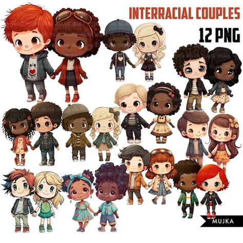 Interracial Couple Art Valentine Couples Png Valentines Png Black Girl Black Boy Latina