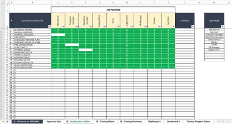 Training Matrix Dashboard Template Health And Safety Etsy