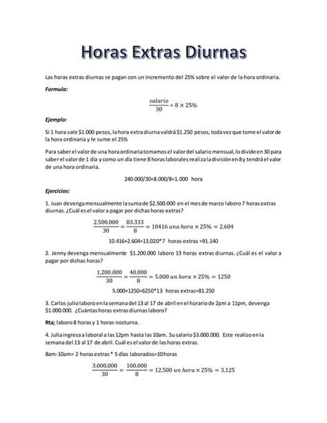 Horas Extras Diurnas PDF