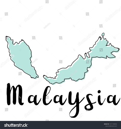 Doodle Freehand Map Sketch Malaysia Vector Stock Vector (Royalty Free ...