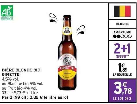 Promo Bière Blonde Bio Ginette chez Intermarché iCatalogue fr