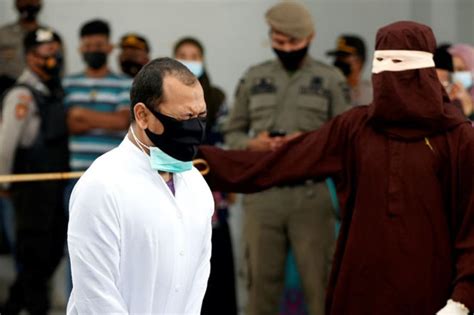 In Photos Two Gay Men Were Publicly Caned Times In Indonesia For Having Sex News