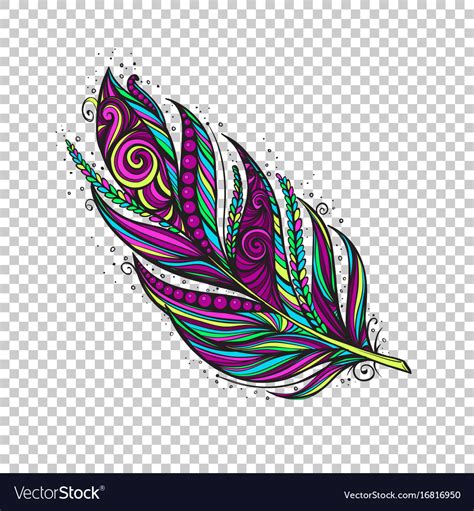 Colorful native feather Royalty Free Vector Image