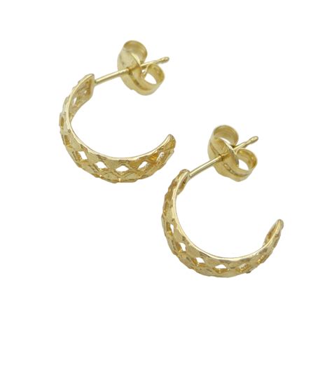 9ct Gold Half Hoop Earrings James Hadley Jewellery