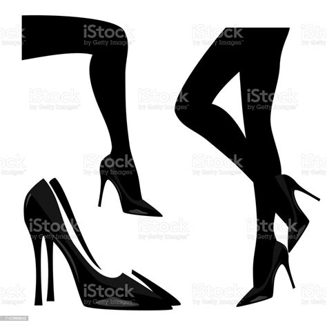 Slim Female Legs And High Heeled Stiletto Shoes Vector Stock Illustration Download Image Now