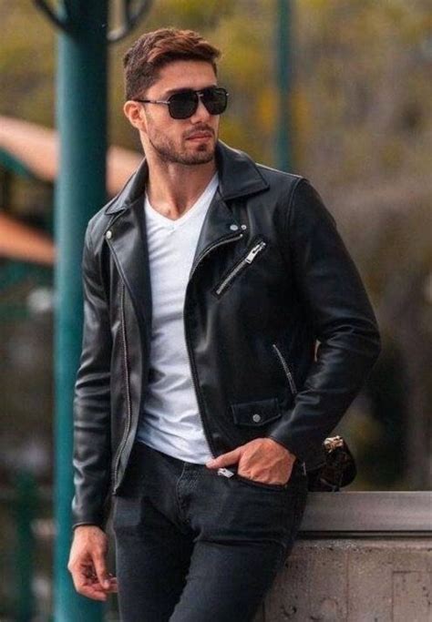 Alitailoring Custom Tailored Black Lambskin Motorcycle Biker Slim Fit