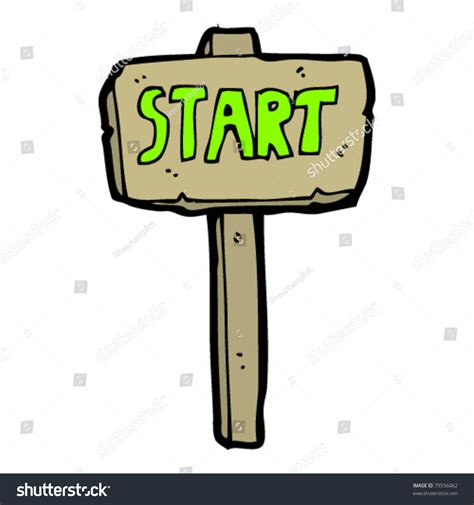 Start Sign Cartoon