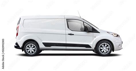 Ford Transit Connect Side View Isolated On White Background Stock