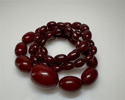 Grams Antique Faturan Cherry Bakelite Beads Neckla Gem