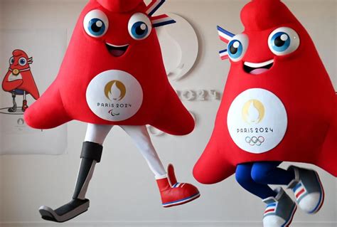 Frances 2024 Olympic And Paralympic Red Triangle Shaped Mascots Have